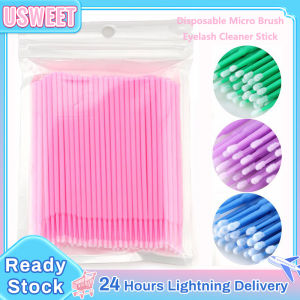 100 Pcs/Pack Disposable Micro Brush Eyelash Cleaner Disposable Personal Eyelash Extension Micro Brush Stick Makeup Brush Personal Applicator Mascara Removal Cotton Swab Micro Brush Swab Applicator Valentines Day Gift