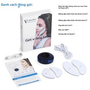 Máy Massage Mặt EMS Với 8 Chế Độ 19 Cấp Độ Thiết Bị Nâng Cơ Mặt Bằng Dòng Điện Vi Mô Sạc USB Bộ Dụng Cụ Chăm Sóc Sắc Đẹp Tại Nhà Với 4 Miếng Gel