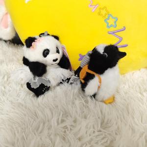 Very Baby Panda Plush Doll Pendant Cute Black and White Penguin Doll Bag Doll Ornaments Gift for Women