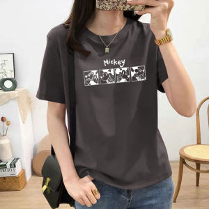 New 2026 Womens Cotton round Neck Short Sleeve T-Shirt Fashionable Versatile Youthful Slimming Base Shirt Summer Casual Style