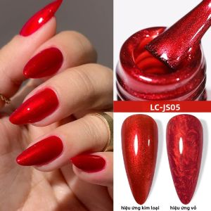 Sơn Móng Tay Gel Màu Đỏ Kim Loại LILYCUTE 7ml Ánh Kim Lấp Lánh Mùa Đông Bóng Gương Bán Vĩnh Cửu Tẩy Được Bằng Đèn UV
