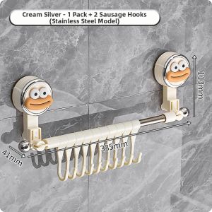 AIJIADA | Suction Cup Sliding Rail Hook No Drilling Kitchen Storage Rack