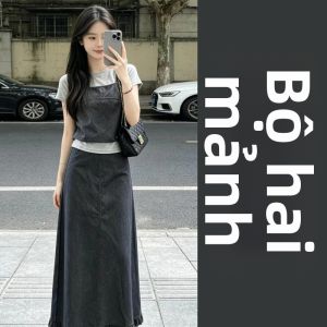 XIANENNI | Đầm Ngắn Tay Màu Xám Cho Mùa Hè