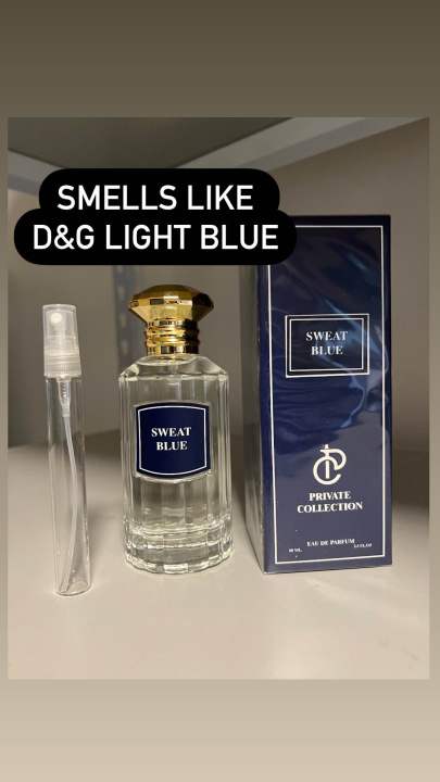 10mL smells like d g light blue Private Collection Sweat Blue perfume from UAE Lazada PH