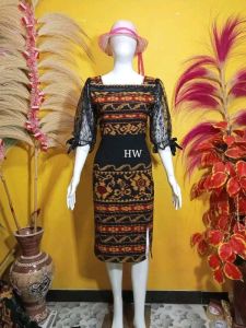 DRESS TENUN MIK BROKAT HITAM MUTIARA TERBARU