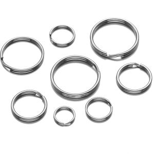 50pcs/Lot Stainless Steel 6-28mm Round Split Ring Key Chains Hoop Loop For DIY Keyring Keychain Jewelry Making Supplies Findings