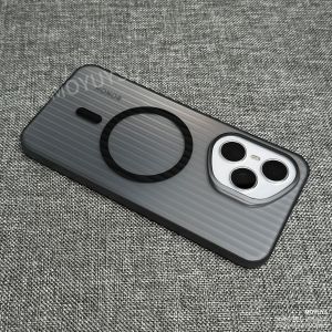 Lightweight Magnetic Absorption Honor 400 pro 300 pro Ultra Phone Case with Large Holes Business Style Semi-Transparent Corrugated