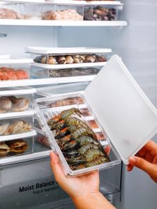 กล่องที่จัดเก็บในตู้เย็นกล่องเก็บของสดห้องแช่แข็งเนื้อแช่แข็งเกรดอาหารปิดผนึกพิเศษกล่องบรรจุภัณฑ์จานในห้องครัวในครัวเรือน