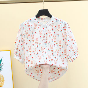 Sweet Style Womens White Shirt Loose Fit Linen Half Sleeve Short Sleeve Stand Collar Pure Color Cotton Linen Top Summer New Arrival