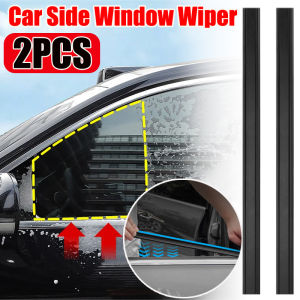 2Pcs Car Side Window Wiper Glass Clear Vision Rainwater Cleaning Tool Portable Auto Safe Driving Lift Automatic Water Mist Removal Wiper Strip