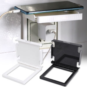 Multifunctional Socket Storage Rack Punch-Free Wall-Mounted Plastic Rack Home Phone Camera Bracket Bathroom Kitchen Storage Rack