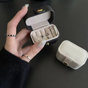 Túi Đựng Đồ Trang Sức Bằng Da Mini Di Động Hộp Đựng Đồ Trang Sức Du Lịch Cho Nhẫn Dây Chuyền Bông Tai - Thiết Kế Đơn Giản Hộp Quà Tặng Bằng Giả Da Dành Cho Nữ