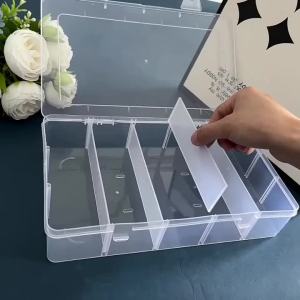 Hộp Đựng Dụng Cụ Bằng Nhựa Trong Suốt 5 Ngăn Di Động Đa Năng Dùng Để Đựng Phụ Kiện Đồ Trang Điểm & Trang Sức