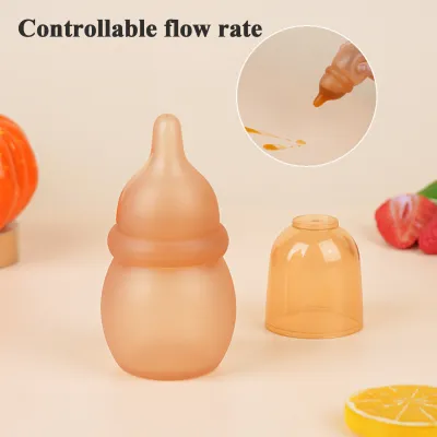 Newborn silicone mini baby bottle baby full silicone soft feeding 60ml imitation breast milk anti-flatulence baby bottle
