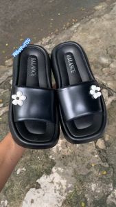 Sandal Perempuan Selop Bunga Viral Simple Jelly Import Anti Slip Remaja Korea