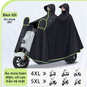 ZHENGYU | Áo Mưa Cho 2 Người Chống Thấm Dày Lớn Cho Xe Điện