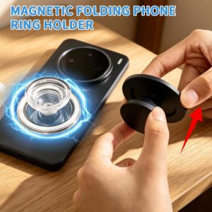 Magnetic Folding Mobile Phone Grip Holder Socket Pocket Support for Magsafe Safe Ring Finger Expanding Stand