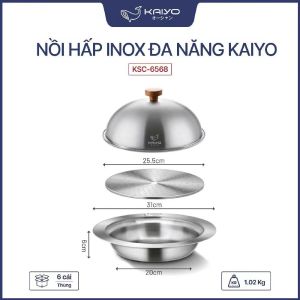 NỒI LẨU - HẤP INOX ĐA NĂNG 3 MÓN KAIYO 25CM đáy từ - dùng cho tất cả các loại bếp.