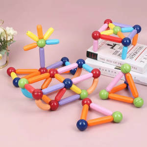 Montessori Educational Toys for Kids 3D DIY Magnetic Stick Building Blocks Magnetic Assembly Early Education Toy Boxed