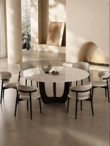 Natural Luxury Stone Embedded Lazy Susan Table