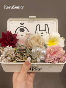 2025 New U-Shaped Hairpin Flower Hair Clip Childrens Ancient Style Womens High-End Feeling U-Shaped Hairpin Headwear