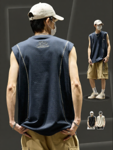 SZON | Áo Thun Dài Tay Không Tay Cotton Đào Tạo
