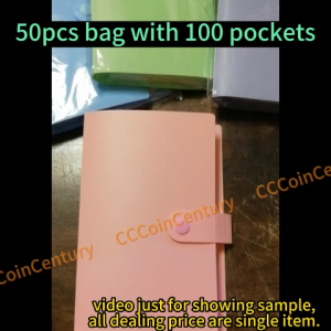 Album Koleksi Wang Kertas Portable Banknotes Collection Album 100pocket Transparent bag -Stationery