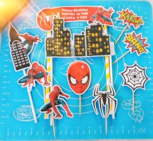 Topper Kue Custom Nama Karakter Spiderman