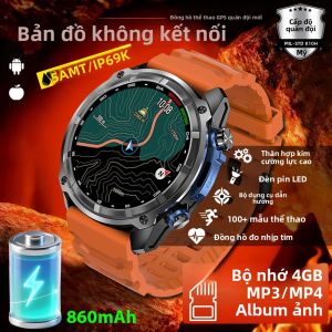 Đồng Hồ Thông Minh Quân Sự Nam GPS Bản Đồ T-Rex3 La Bàn Bộ Nhớ 4GB Pin 1000mAh Chống Nước 10ATM HD Bluetooth Gọi Điện Theo Dõi Sức Khỏe