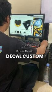 Decal Sticker KLX 150 Gordon Full Body Dekal Stiker Motif Racing Kuning Mustard D-A5-139