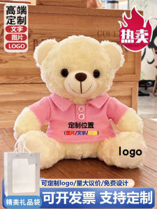 Teddy Bear Doll Plush Toys Wearing Clothes Company Activity Gifts Printed Logo Small Bear Plushie Soft Stuffed Toys for All Ages