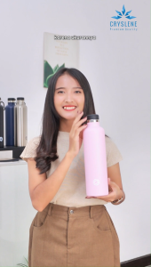 CRYSLENE Botol Minum Tumbler Stainless Steel 1 Liter By FJ Bottle