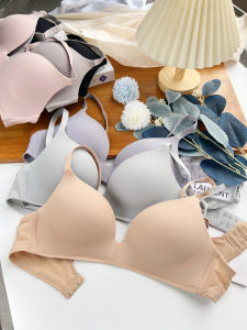 Wireless Seamless Womens Bra Thin Cup Gathered Comfortable Underwear Fixed Strap U-Shape Polyester Nylon Spring Summer Autumn Winter