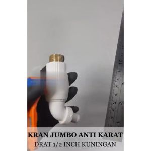 Kran Jumbo PVC PRR 1/2 3/4 inch Keran Air Tembok Drat Kuningan Engkol
