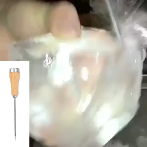 Stainless Steel Ice Pick with Wooden Handle Kitchen Bars