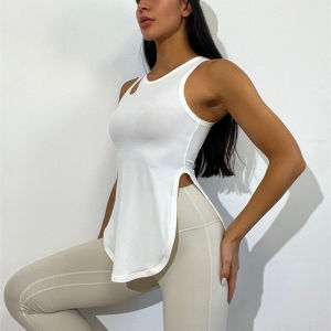 European and American-Style Breathable round Neck Yoga Workout Sleeveless Vest Womens Casual Quick-Drying Breathable Slim-Fit Sports Blouse