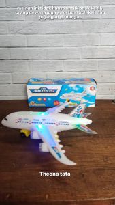 Promo Mainan Miniatur Pesawat Diecast Mainan Anak Pesawat Airbus A380 Miniatur Pesawat Lampu Bump And Go
