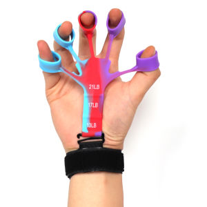 Adjustable 5-Finger Hand Gripper Silicone Forearm Strength Trainer for Wrist Recovery Gym & Climbing"