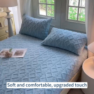 Milk Velvet Bedsheet Breathable Comfortable Bed Sheet Single Double Queen King Size Mattress Cover