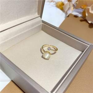 Advanced Temperament Rotating Owl Stone Ring Adjustable Size Opening Ring