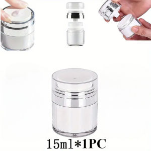 15ML Airless Empty Pump Jar Cream Bottle Portable Size  Leak-proof Empty Airless Moisturizer Face Cream Dispenser for Travel