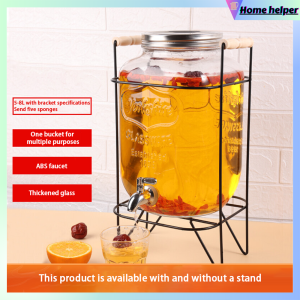 5l juice drink glass jar dispenser with stand and faucet water jug with faucet