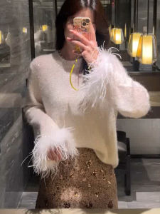 SHUAIYUE | Áo Len Nữ Thêu Kim Cương Elegent Casual