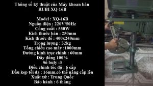 Máy Khoan Bàn Nội Địa Trung Quốc RUBI XQ-16  - Công Suất 750W - Đầu Kẹp 16mm