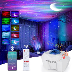 Aurora Galaxy Star Light Projector with Moon Remote Control Night Sky LED Light Projector Built-in Bluetooth and Projection Lamp