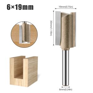 6mm Shank Tungsten Carbide Straight Router Bit - Single/Double Flute for CNC Woodworking & Trimming