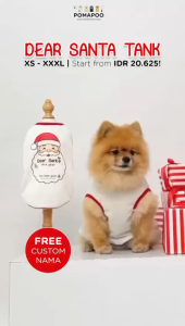 POMAPOO - Baju Kucing dan Baju Anjing Dear Santa Tank Christmas & Natal Edition