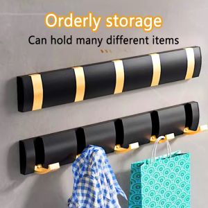 HuiMeng Bathroom Clothes Cabinet Hangers Aluminum Folding Hooks Hidden Hooks Behind Door Hangers Living Room Hooks