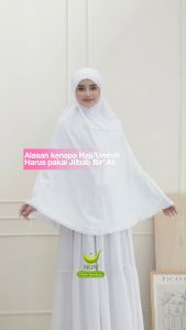 [COD] Kerudung Umroh & Haji Polos Model Bergo Tali Kerut Renda (Jilbab Umroh dan haji Polos Premium) Jilbab Umroh Putih Jumbo