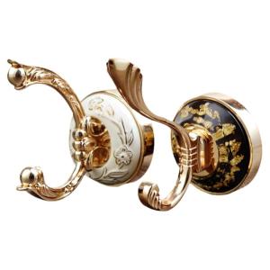 Gold Single Hook Wall Mounted Clothes Hanger for Wardrobe No Drilling Required Zinc Alloy Chrome Plated Home Decor Accessories